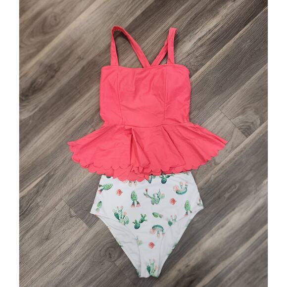 2 Piece cactus print tankini set size L - Picture 1 of 3